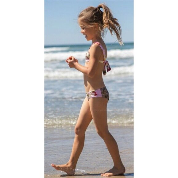 NWT PQ PIlyq 14 Leo Nina Triangle Mix Up Girls Bikini 118559
